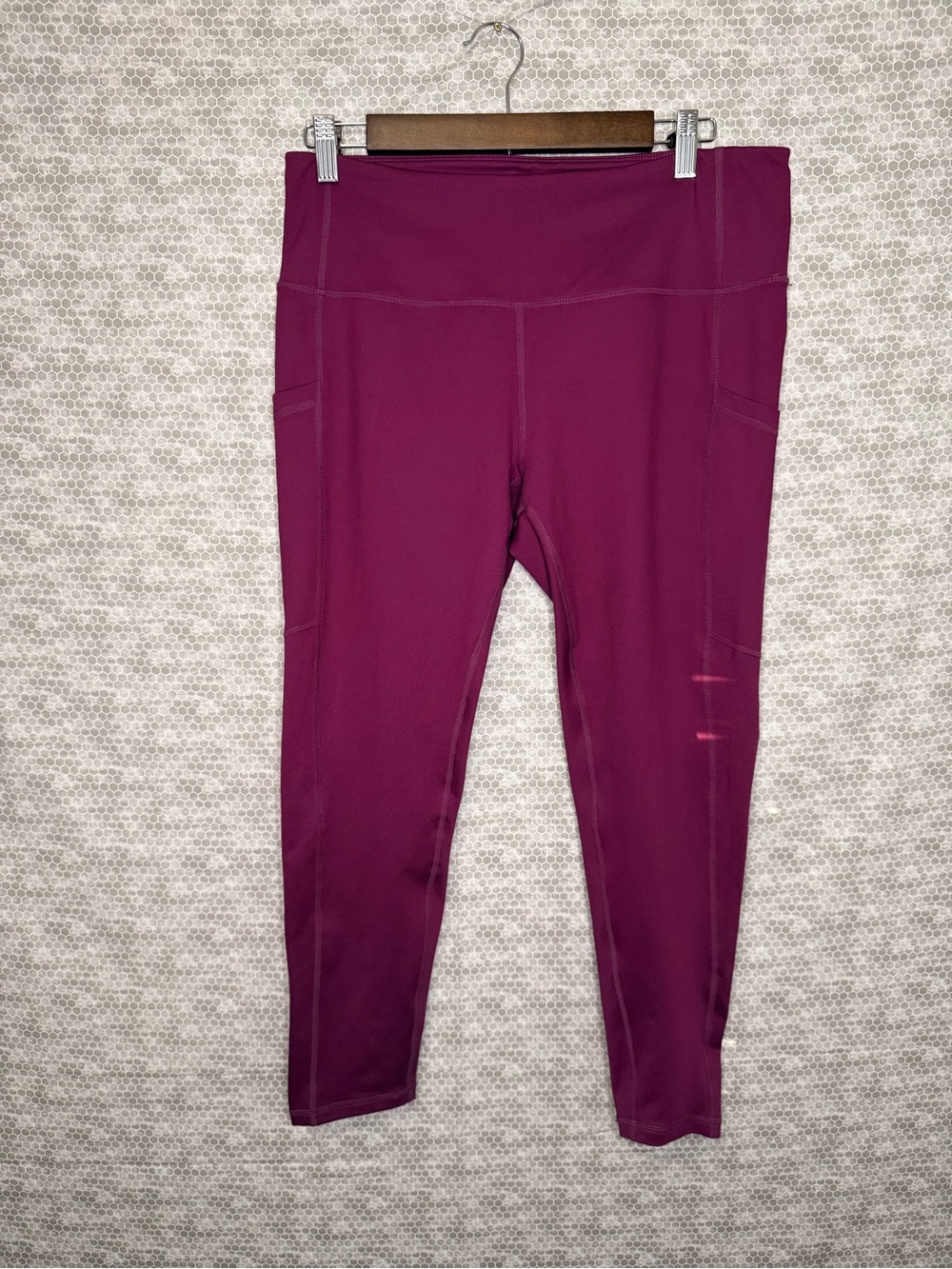 Zella Z by Zella Women L Purple High Rise Ankle Leggings Pockets Stretch